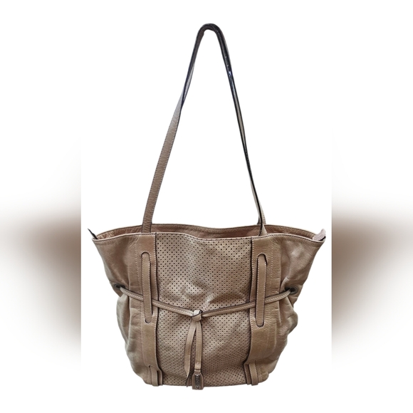Alba Handbags - Vintage Abla Large Tan Geniune Leather Tote Shoulder Bag Made In Romania